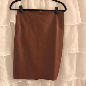 Brown Leather Skirt from Express